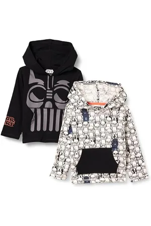 Amazon Disney | Marvel | Star Wars T-Shirt a Maniche Lunghe con Cappuccio Leggere Bambini e ragazzi, Pacco da 2, , 5 anni