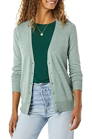 Amazon Cardigan Leggero Girocollo (Disponibile in Taglie Forti) Donna, , S