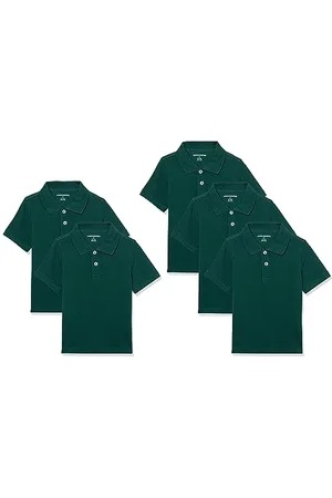 Amazon Polo in piqué a Maniche Corte Bambini e Ragazzi, Pacco da 5, , 4 Anni