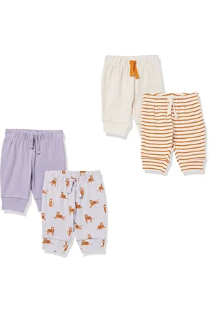 Amazon Pantaloni Senza Chiusura in Cotone Bimba, Pacco da 4, , 3-6 Mesi