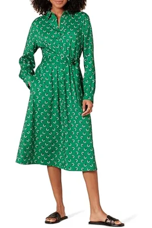 Amazon Abito Chemisier Midi a Maniche Lunghe in Georgette Donna, , XL