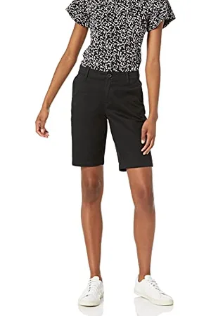 Amazon Bermuda Kaki con Cucitura Interna da 25 cm a Vita Medio Alta Donna, , 46