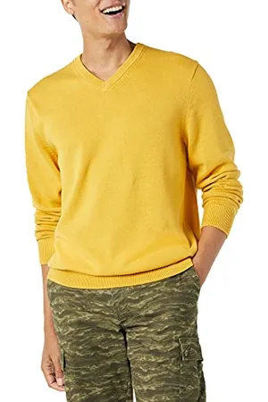 Amazon Maglione con Scollo a V (Disponibile in Taglie Extra Forti) Uomo, , S