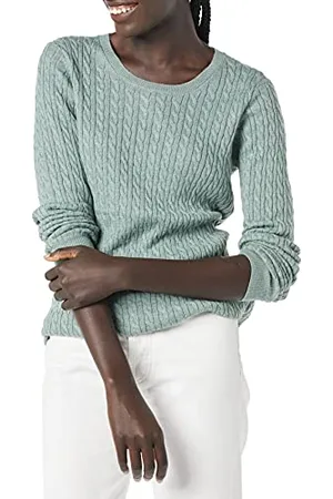 Amazon Maglione A Girocollo A Coste Leggero A Manica Lunga (Disponibile in Taglie Forti) Donna, , XXL