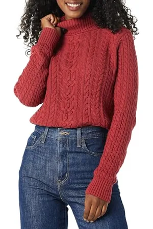 Amazon Maglione A Collo Alto Intrecciato con Screziatura (Taglie Forti Disponibili) Donna, , M