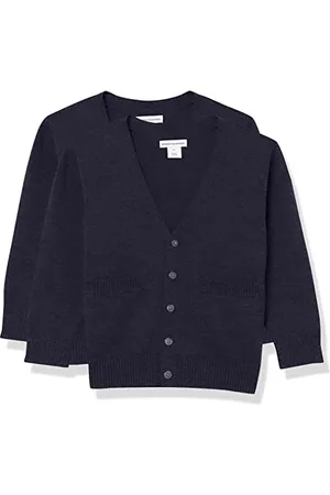 Amazon Maglioni Cardigan in Cotone da Uniforme Unisex Bambini e Ragazzi, Pacco da 2, , 4 Anni