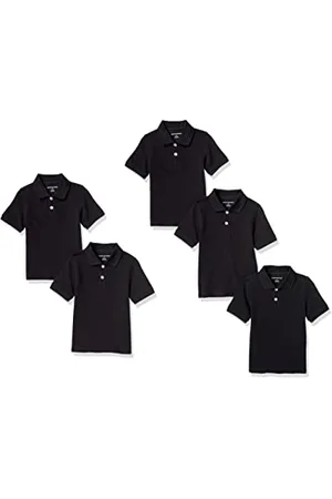 Amazon Polo in piqué a Maniche Corte Bambini e Ragazzi, Pacco da 5, , 6-7 Anni