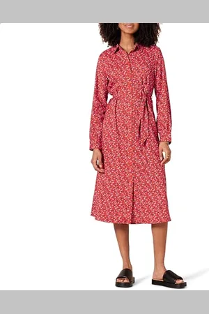 Amazon Abito Chemisier Midi a Maniche Lunghe in Georgette Donna, , M