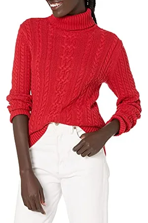 Amazon Maglione A Collo Alto Intrecciato con Screziatura (Taglie Forti Disponibili) Donna, , XS