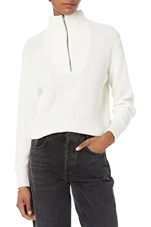 Amazon Maglione con Mezza Cerniera a Costine dalla vestibilità Comoda (Taglie Forti Disponibili) (in precedenza Amazon Aware) Donna, , XXS