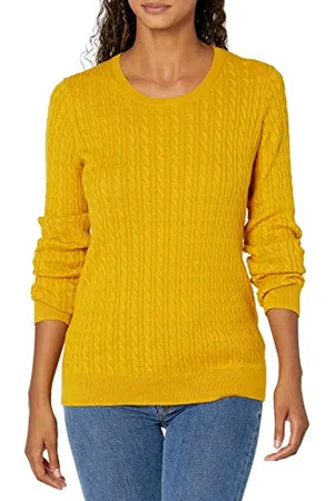 Amazon Maglione A Girocollo A Coste Leggero A Manica Lunga (Disponibile in Taglie Forti) Donna, , M