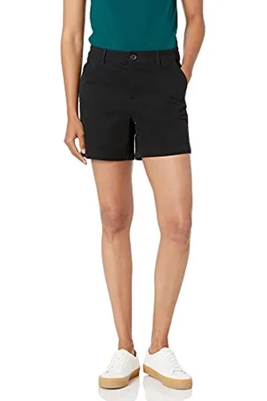 Amazon Pantaloncini Kaki con Cucitura Interna da 13 cm a Vita Medio Alta (Disponibili in vestibilità Dritta e Curvy) Donna, , 42-44