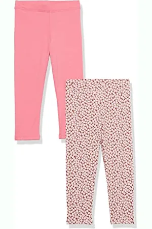 Amazon Leggings in Jersey di Cotone Elasticizzato Bambine e Ragazze, Pacco da 2, , 4 Anni