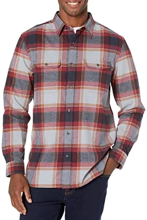 Amazon Camicia in Flanella a Maniche Lunghe Regular Fit Uomo, , XS