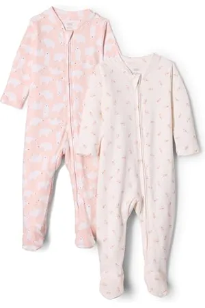 Amazon X Sofia Grainge Pagliaccetto in Cotone per Dormire E Giocare Unisex Bimbi, Pacco da 2, , 0 Mesi