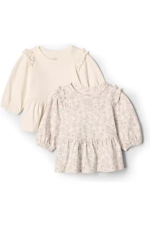 Amazon X Sofia Grainge Top in Maglia con Maniche a 3/4 Bambine e Ragazze, Pacco da 2, , 4 Anni