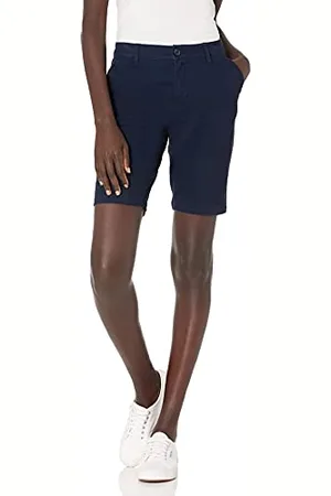 Amazon Bermuda Kaki con Cucitura Interna da 25 cm a Vita Medio Alta Donna, , 50