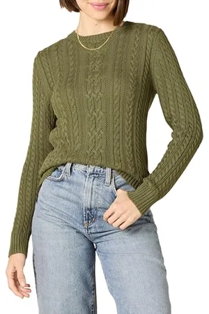 Amazon Maglione da Pescatore A Girocollo A Coste A Manica Lunga (Disponibile in Taglie Forti) Donna, , M