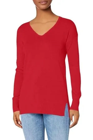Amazon Maglione A Tunica Leggero A Maniche Lunghe Con Scollo A v (Disponibile In Taglie Forti) Donna, , XL Plus