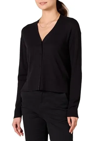 Amazon Maglione Cardigan Squadrato Corto Leggero con Scollo a V Donna, , M