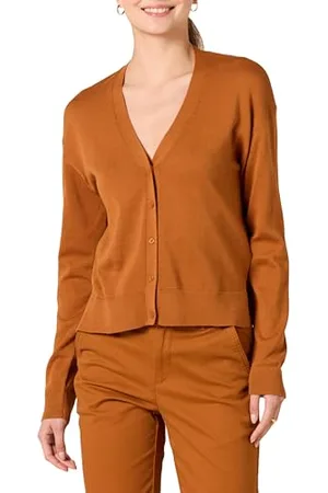 Amazon Maglione Cardigan Squadrato Corto Leggero con Scollo a V Donna, , M