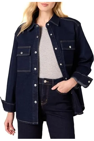 Amazon Camicia Pesante in Denim con vestibilità Oversize Donna, , L