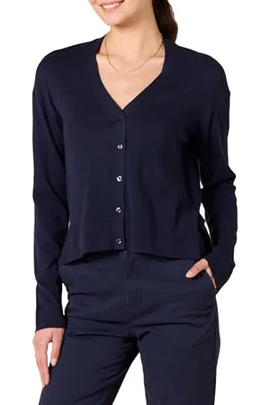 Amazon Maglione Cardigan Squadrato Corto Leggero con Scollo a V Donna, , XXL