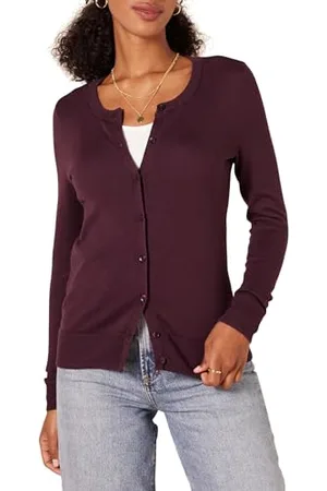 Amazon Cardigan Girocollo Leggero (Taglie Forti Disponibili) Donna, , S