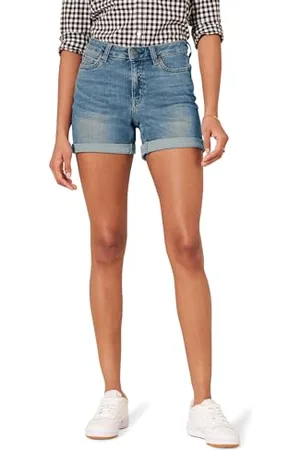 Amazon Pantaloncini Aderenti in Denim da 10 cm A Vita Media Donna, , 44