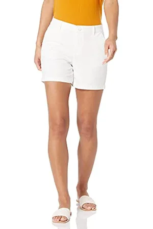 Amazon Pantaloncini Kaki con Cucitura Interna da 13 cm a Vita Medio Alta (Disponibili in vestibilità Dritta e Curvy) Donna, , 42