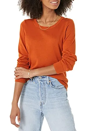 Amazon Maglione Girocollo Leggero A Maniche Lunghe (Taglie Forti Disponibili) Donna, , XXL