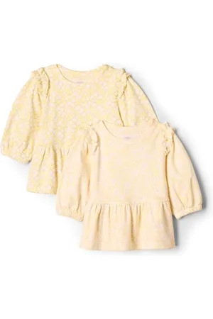 Amazon X Sofia Grainge Top in Maglia con Maniche a 3/4 Bimba, Pacco da 2, , 6-9 Mesi