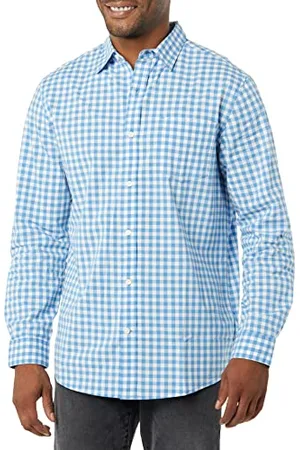 Amazon Camicia in Popeline Elasticizzato A Manica Lunga dalla vestibilità Regolare Uomo, , M