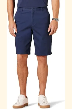 Amazon Pantaloncini Chino Elasticizzati Comodi Senza Pinces 28 cm Slim Uomo, , 34W