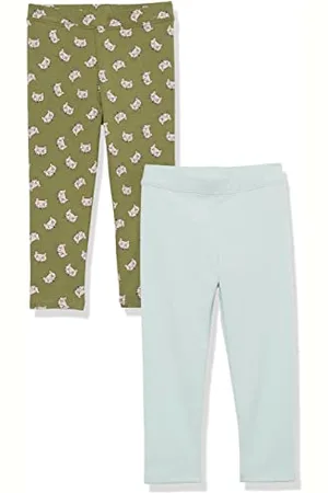 Amazon Leggings in Jersey di Cotone Elasticizzato Bambine e Ragazze, Pacco da 2, , 10 Anni