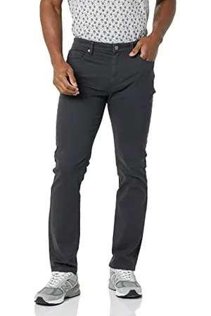 Amazon Pantaloni in Twill Elasticizzati con 5 Tasche Slim Uomo, , 32W / 34L