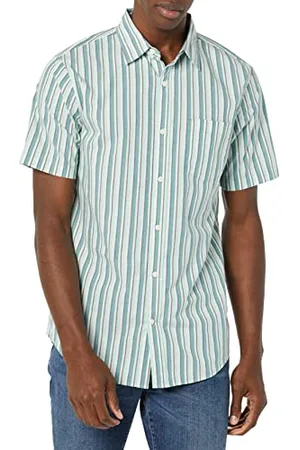 Amazon Camicia in Popeline a Maniche Corte Slim Uomo, , M