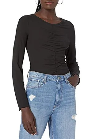 THE DROP Hazel Maglia a Maniche Lunghe con Arricciatura Frontale da Donna, , L