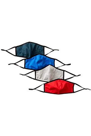 Quality Durables Unisex 4-Pack Reusable Face Covering Maschera Costume, Rosso/Grigio/Blu Reale/Grigio Erica-Adulto, Small/Medium