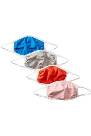 Quality Durables Kids 4-Pack Reusable Face Covering Maschera Costume, Arancione/Rosa/Grigio Merica/Blu-Bambini, Little Kid