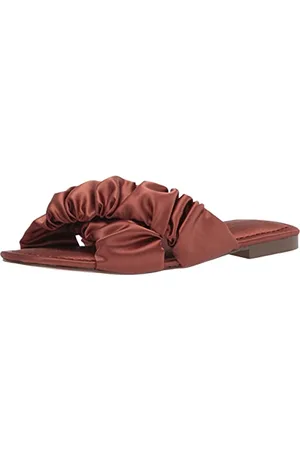 THE DROP Brianna Sandali da Donna, Bassi con Arricciatura e Cinturino Incrociato, , 35
