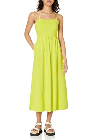 Amazon Abito Midi in Jersey di Aderente e Svasato con Spalline (Disponibile in Taglie Forti) (precedentemente Amazon Aware) Donna, , M
