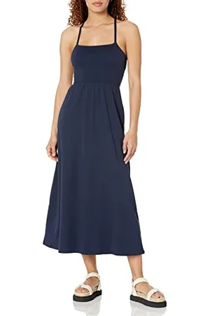 Amazon Abito Midi in Jersey di Aderente e Svasato con Spalline (Disponibile in Taglie Forti) (precedentemente Amazon Aware) Donna, , 3XL Plus