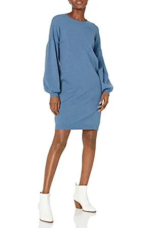 THE DROP Aiko, Vestito da Donna, in Maglia con Maniche a Palloncino, , L