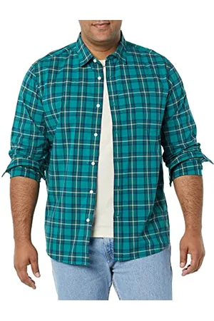 Amazon Camicia in Popeline Elasticizzato A Manica Lunga dalla vestibilità Regolare Uomo, , XS