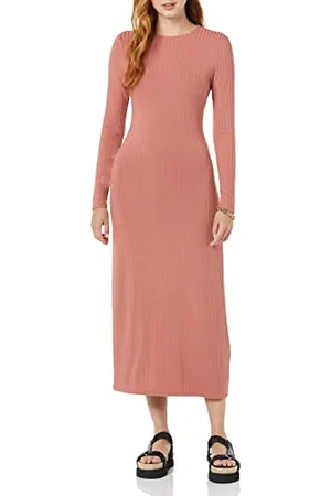 Amazon Abito a Maniche Lunghe con Apertura sul Retro a Costine Larghe (in precedenza Daily Ritual) Donna, , XS