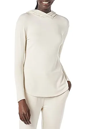 Amazon Felpa Modello Pullover con Cappuccio a Maniche Lunghe con vestibilità Standard in Spugna Supermorbida (in precedenza Daily Ritual) Donna, , L