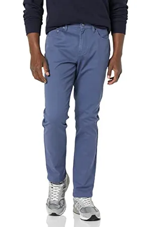 Amazon Pantaloni in Twill Elasticizzati con 5 Tasche e vestibilità Sportiva (Disponibile nelle Taglie Big & Tall) Uomo, , 33W / 32L