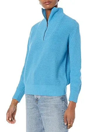 Amazon Maglione con Mezza Cerniera a Costine dalla vestibilità Comoda (Taglie Forti Disponibili) (in precedenza Amazon Aware) Donna, , L