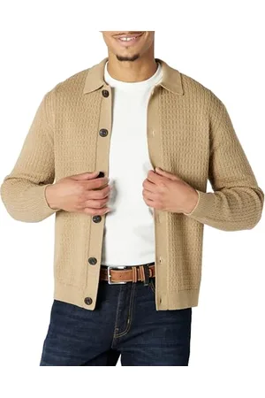 Amazon Maglione Cardigan con Colletto, vestibilità Comoda Uomo, , M